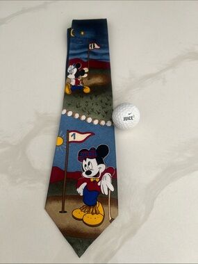 Disney Mickey Mouse Golf Novelty Tie in Blue, Red, Yellow